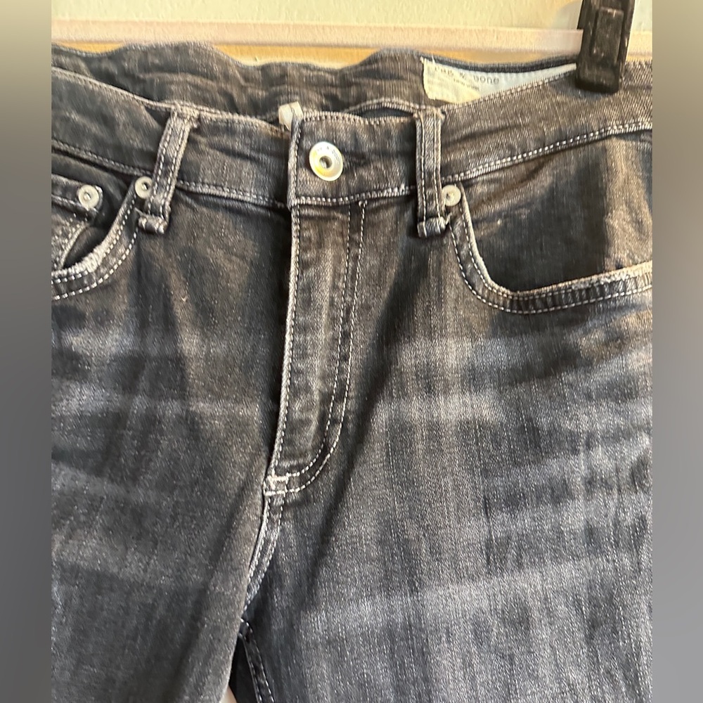 rag & bone low rise slim boyfriend Women's dark wash Straight Leg Jeans - Picture 5 of 8